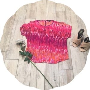 Express Pink and Purple Tie Dye Patterned Shirt